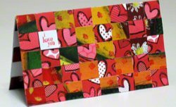 Valentine card - 1st landscape design woven from paper strips