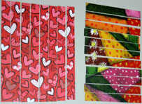 Valentine card woven from paper strips - step 2